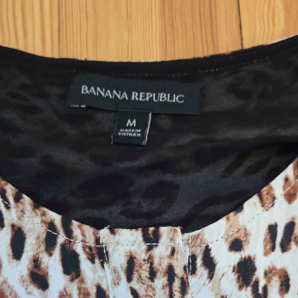 Banana Republic Leopard Print Sleeveless Belted Safari Midi Dress Size M - Picture 4 of 15
